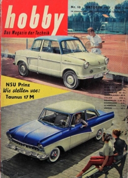 "Hobby - Das Magazin der Technik" 1957 Ford 17 M NSU Prinz Technical-Magazine (1212)